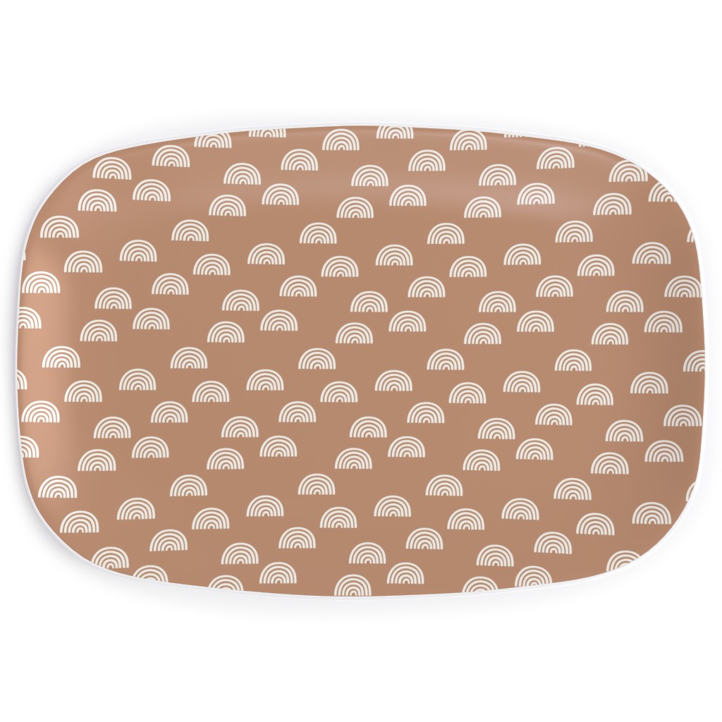 Scattered Rainbows Serving Platter, Orange, Tan