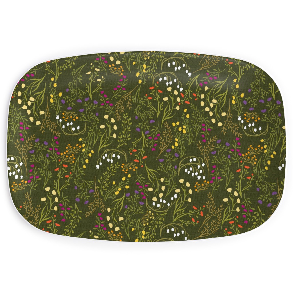 Summer Meadow Serving Platter, Green, Leaf