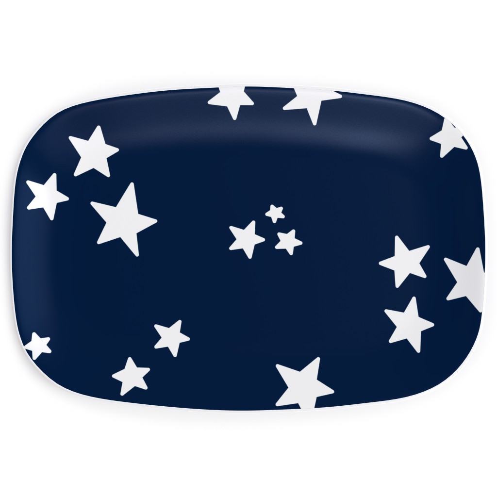 Stars Serving Platter, Blue, Silhouette