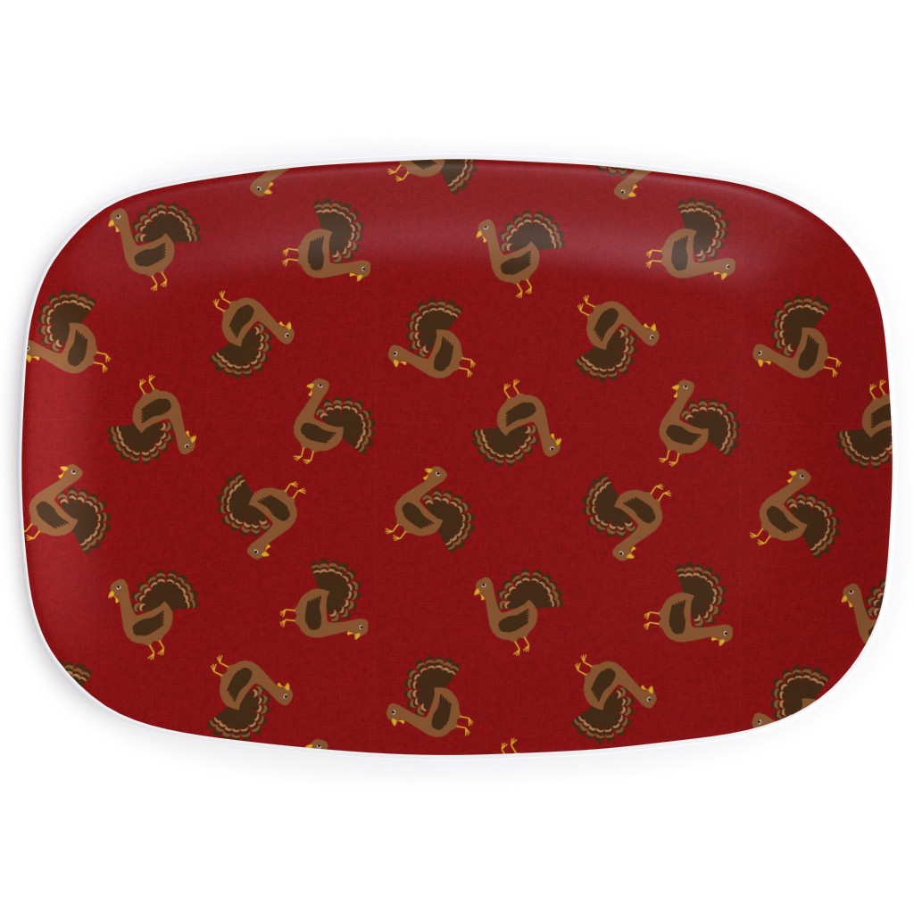 Turkey Toss Serving Platter, Red