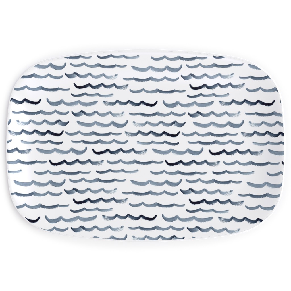 Ocean Waves Serving Platter, White, Life Aquatic