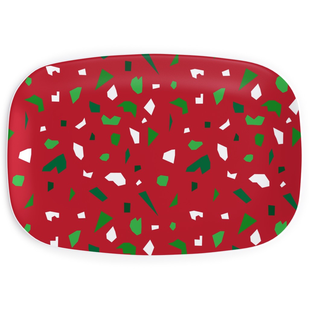 Christmas Terrazzo Serving Platter, Red