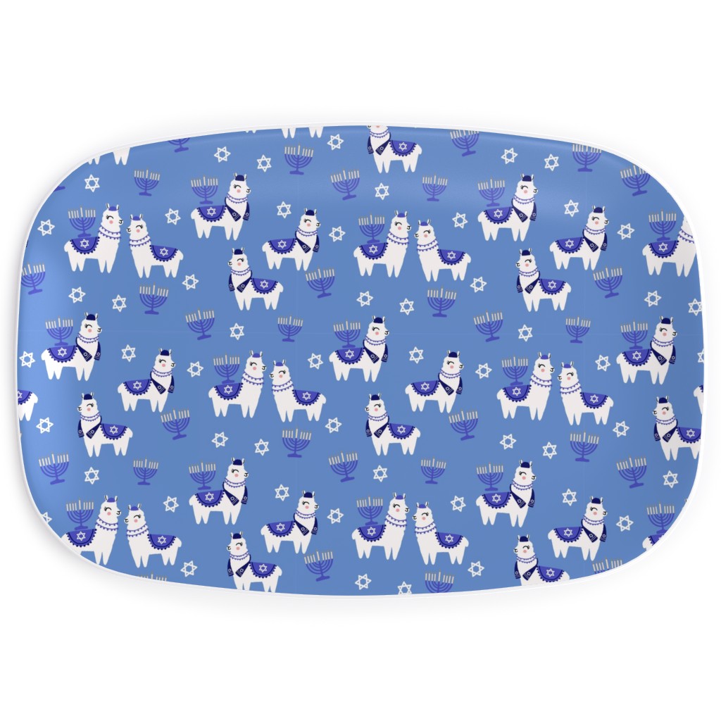 Llamakah - Blue Serving Platter, Blue