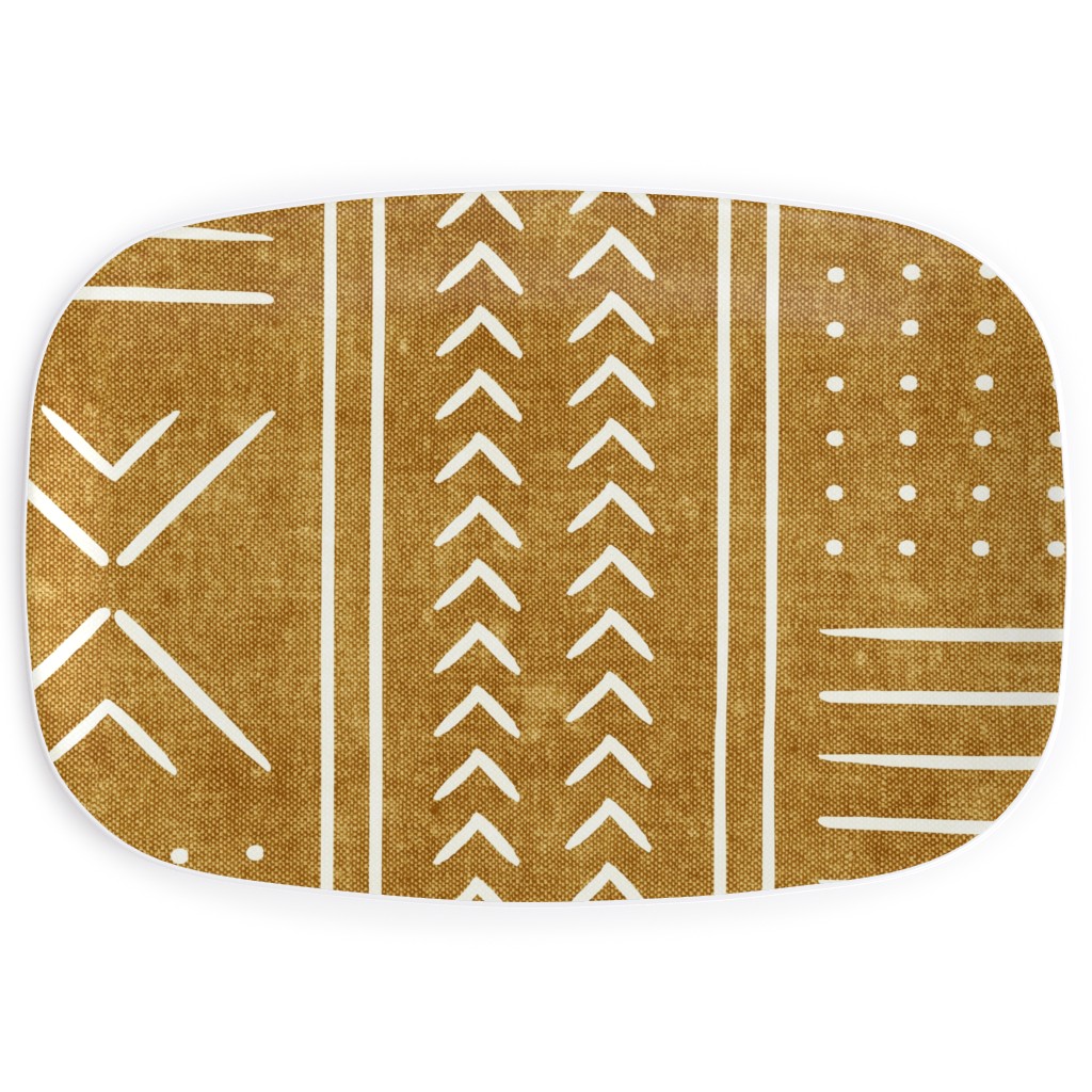 Mudcloth - Mustard Serving Platter, Yellow