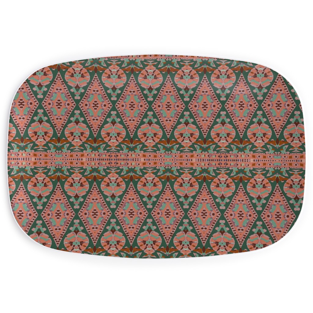 Enchanted Flori - Pink and Green Serving Platter, Pink