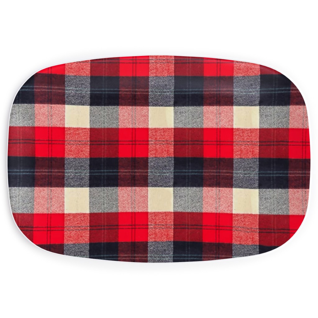 Lumberjack Flannel Buffalo Plaid - Red Serving Platter, Red