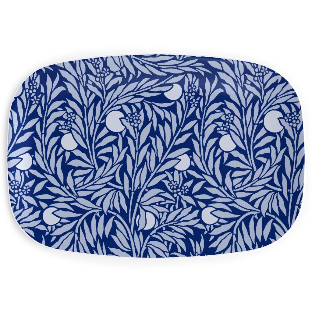 Orange Grove At Night - Blue Serving Platter, Blue
