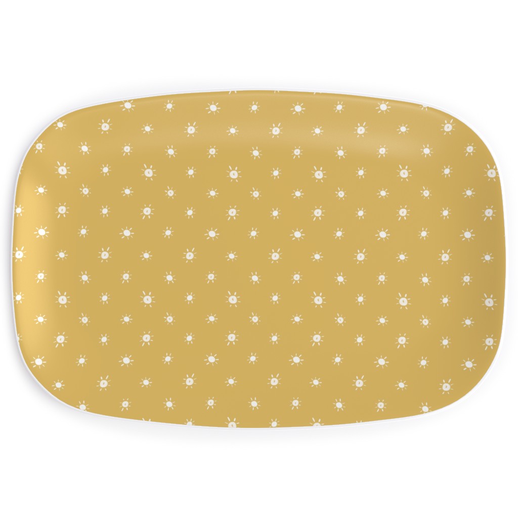 Dotted Suns - Yellow Serving Platter, Yellow