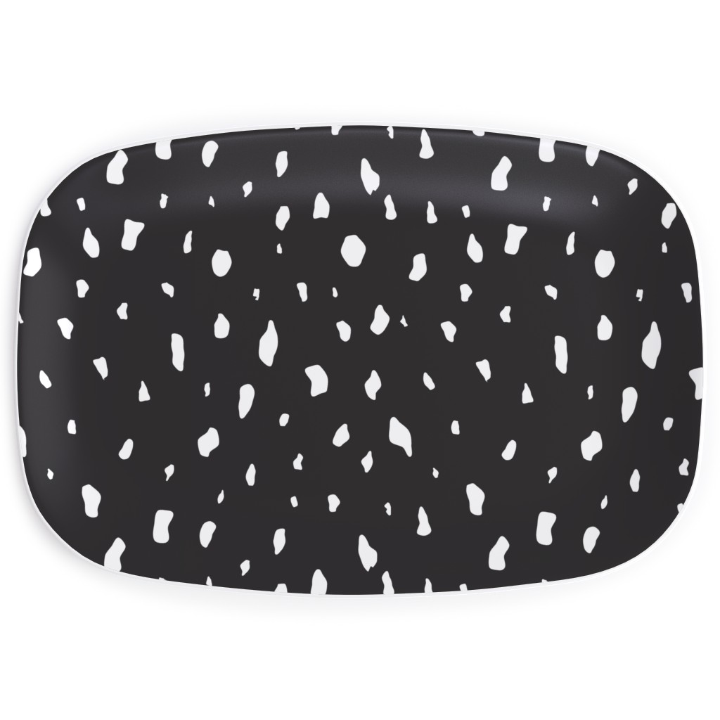 Chipped - Black and White Serving Platter, Black