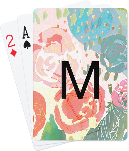 Abstract Roses Custom Text Playing Cards, Multicolor