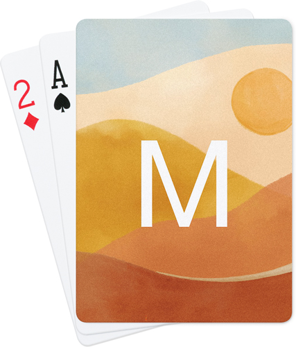 Layered Hills Custom Text Playing Cards, Multicolor