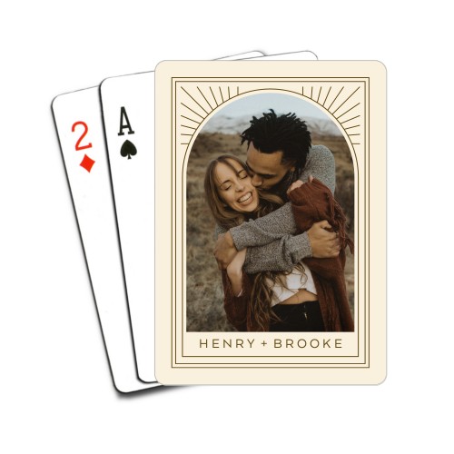 Boho Arch Frame Playing Cards, Beige