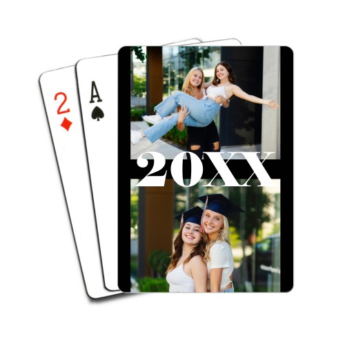 Large Year Overlay Playing Cards, Black