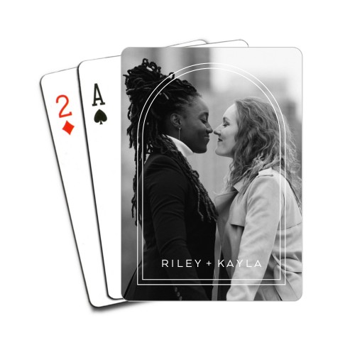 Modern Arch Overlay Playing Cards, White
