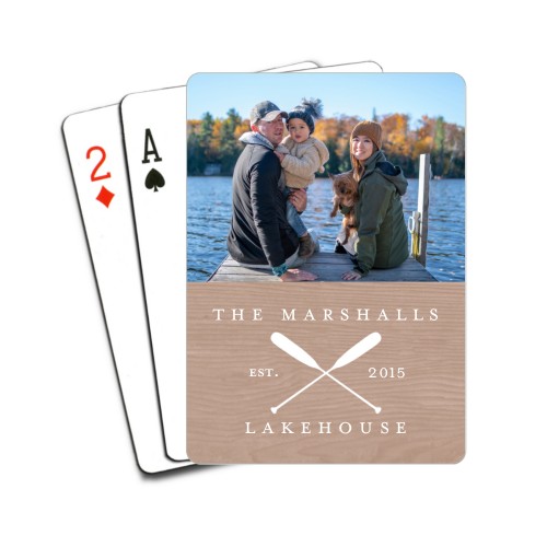 Rustic Lakehouse Playing Cards, Brown