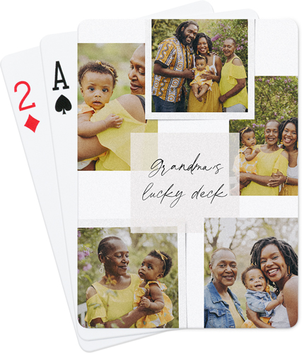 Handwritten Note Collage Playing Cards, White