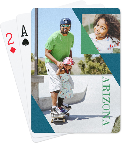 Geometric Frames Playing Cards, Blue
