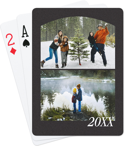 Stacked Arch Collage Playing Cards, Gray