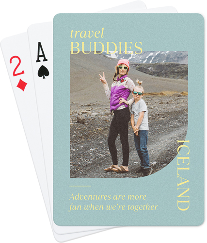 Travel Infographic Playing Cards, Green