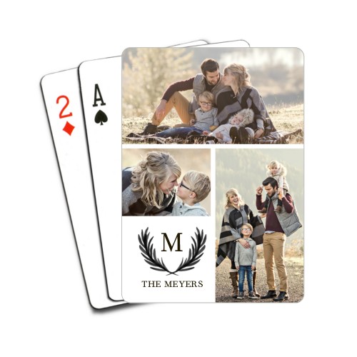 Olive Branch Initial Playing Cards, White