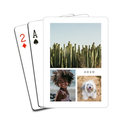 Hero Collage Text Playing Cards, White