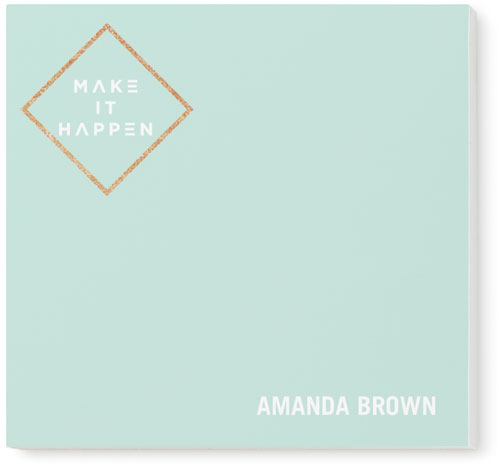 Modern Make It Happen Post-it Notes, 3x3, Green, mint