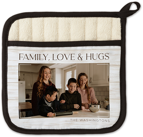 Family Love and Hugs Frames Pot Holder, White