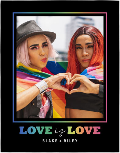 Love Is Love Border Premium Poster, Black
