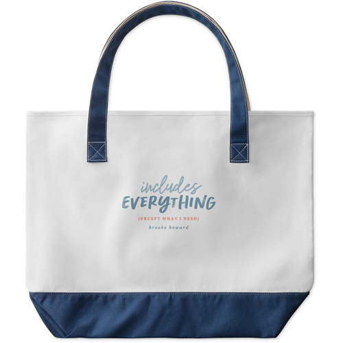 Includes Everything Large Tote, Navy, Photo Personalization, Large Tote, Blue