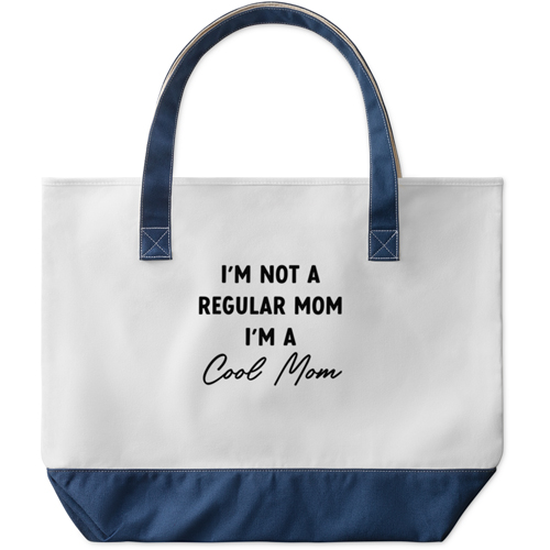 Cool Mom Large Tote, Navy, Photo Personalization, Large Tote, Multicolor
