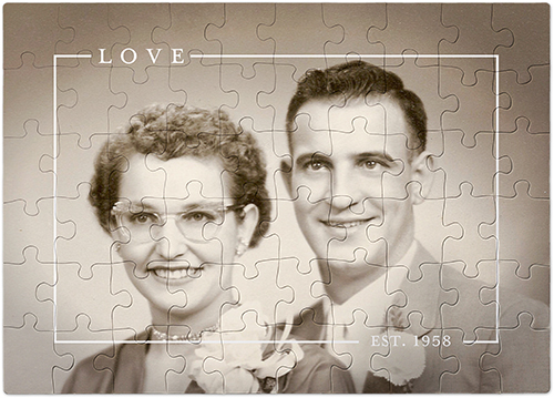 Love Border Puzzle, Puzzle Board, 60 pieces, Rectangle Ornament, Puzzle, White