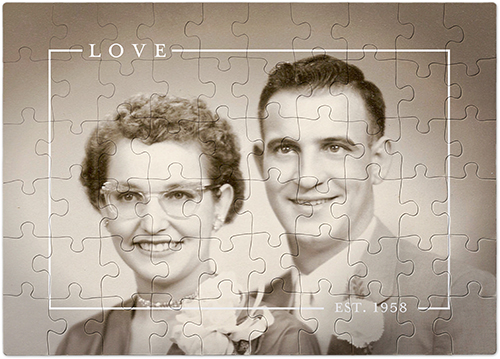 Love Border Puzzle, Puzzle Board, 60 pieces, Rectangle, Puzzle, White