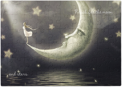 Girl on the Moon Puzzle, Puzzle Board, 60 pieces, Rectangle Ornament, Puzzle, Multicolor