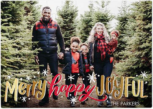 Merry Happy Joyful Always Puzzle, Puzzle Board, 60 pieces, Rectangle, Puzzle, Red, bright red