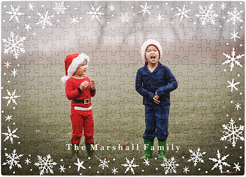 Snowflake Border Puzzle, Puzzle Board, 252 pieces, Rectangle, Puzzle, White, white