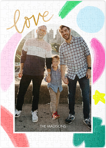 Colorful Love Brushstrokes Puzzle, Puzzle Board, 252 pieces, Rectangle, Puzzle, White, white