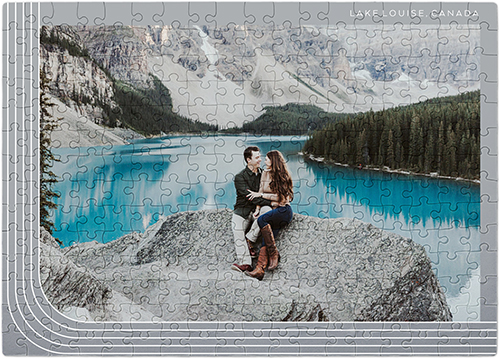 Curved Lines Border Puzzle, Puzzle Board, 252 pieces, Rectangle, Puzzle, Gray, silver