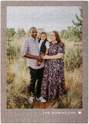 Modern Name Heart Puzzle, Puzzle Board, 252 pieces, Rectangle, Puzzle, Brown, sap