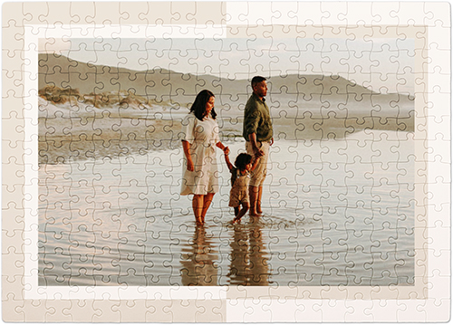 Colorblock Frame Puzzle, Puzzle Board, 252 pieces, Rectangle, Puzzle, Beige, antique white