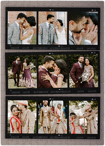 Film Collage Puzzle, Puzzle Board, 252 pieces, Rectangle, Puzzle, Brown, taupe