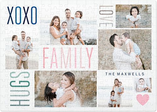 Watercolor Family Love Hugs Puzzle, Puzzle Board, 252 pieces, Rectangle, Puzzle, Beige, pebble