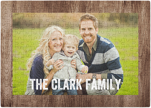 Printed Weathered Faux Wood Landscape Puzzle, Puzzle Board, 252 pieces, Rectangle, Puzzle, Brown, brown