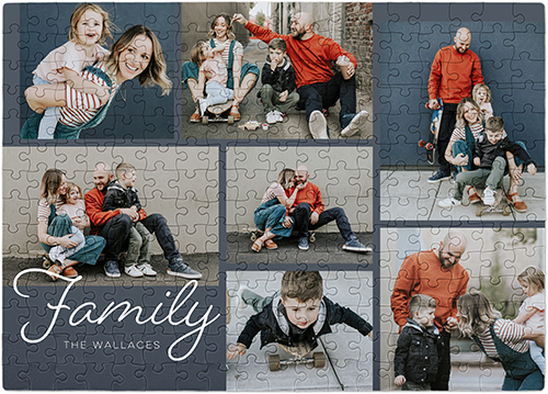 Family Collage Puzzle, Puzzle Board, 252 pieces, Rectangle Ornament, Puzzle, Gray