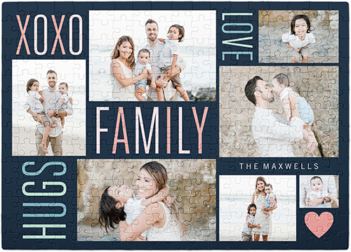 Watercolor Family Love Hugs Puzzle, Puzzle Board, 252 pieces, Rectangle, Puzzle, Black