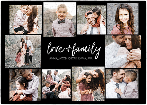 Love And Family Puzzle, Puzzle Board, 252 pieces, Rectangle, Puzzle, Black