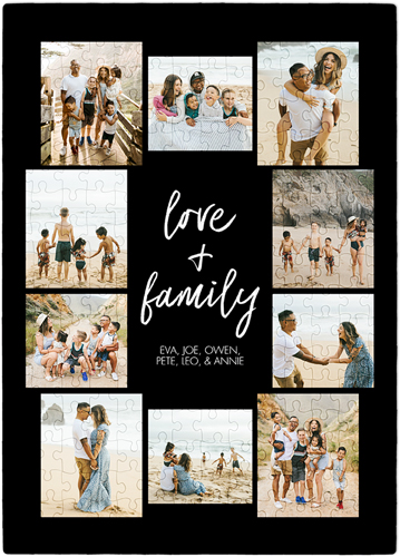 Love and Family Portrait Puzzle, Puzzle Board, 252 pieces, Rectangle Ornament, Puzzle, Black