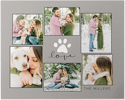Rustic Paw Collage Puzzle, Puzzle Board, 520 pieces, Rectangle, Puzzle, Gray