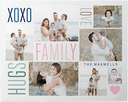 Watercolor Family Love Hugs Puzzle, Puzzle Board, 520 pieces, Rectangle Ornament, Puzzle, Beige