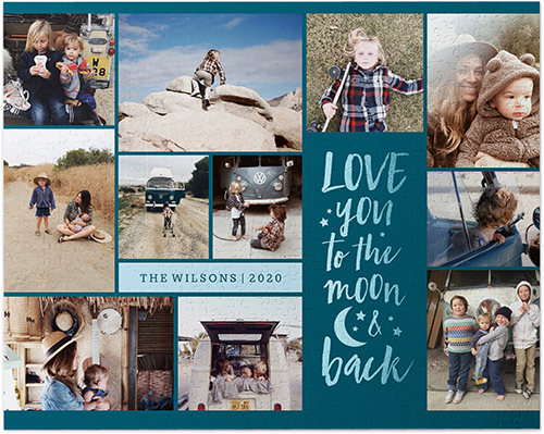 To The Moon and Back Collage Puzzle, Puzzle Board, 520 pieces, Rectangle, Puzzle, Blue