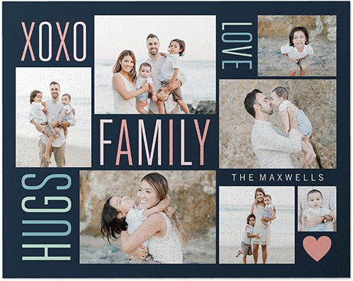 Watercolor Family Love Hugs Puzzle, Puzzle Board, 520 pieces, Rectangle Ornament, Puzzle, Black